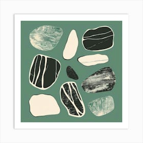 Rocks On Green Art Print