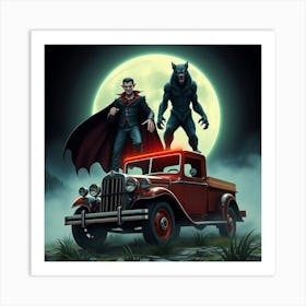 Vampires And Werewolves Art Print