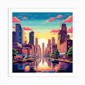 Pixelated Pop Art Cityscapes Or Landscapes Reimagined In A Pixelated Style Reminiscent 5 Art Print