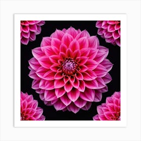 Vibrant pink dahlia flower 8 Art Print