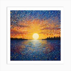 Sunset Over The Lake 1 Art Print