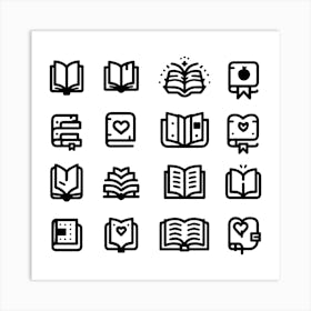 Book Icons Set Web Icons Design Collection (5) Art Print