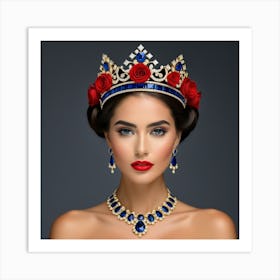 Beautiful Woman In A Tiara Art Print