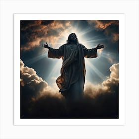 Jesus In The Clouds 5 Art Print