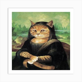 mona lisa cat Art Print