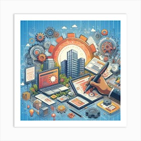 Business And Technology Concept Art Print