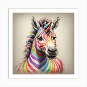 Rainbow Zebra 19 Art Print