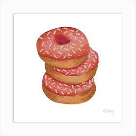 Pink Donuts Art Print