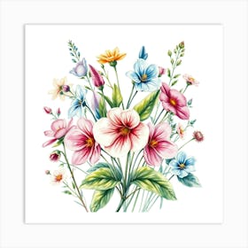 Watercolor Flowers 14 Art Print