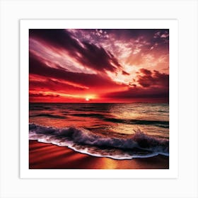 Sunset On The Beach 368 Art Print