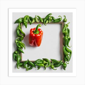 Peppers In A Frame 7 Art Print