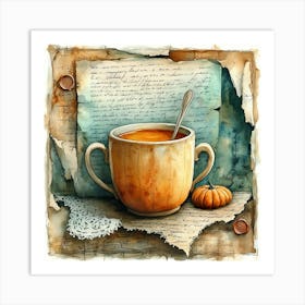 Torn Autumn Teal14 Art Print