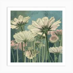 Tranquil Elegance Modern Muted Queen Anne's Lace Art Print