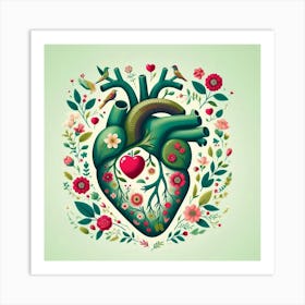 Heart Of Flowers Art Print