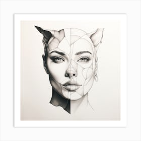 Cat Face Art Print