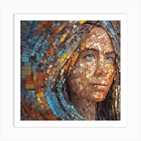 Mosaic Portrait Of A Woman Art Print