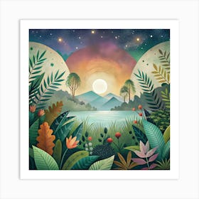 Landscape In The Forest Art Print