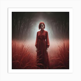 A woman in Red Art Print