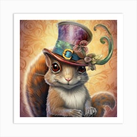 Squirrel In A Top Hat Poster