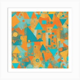 Cute Colorful Aesthetic Abstract Geometric In Bright O 3 Art Print