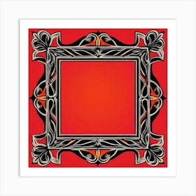 Red And Black Frame 1 Art Print