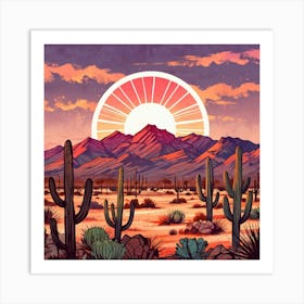 Sunset In The Desert 10 Art Print