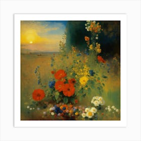 Flowers 8k Resolution Concept Art By Gustave More (1) Art Print