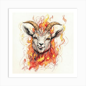 Goat On Fire 43 Art Print