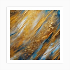 Abstract Of Gold And Blue Art Print