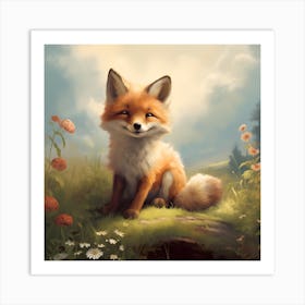 Fox In The Forest Art Print