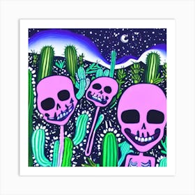 Skeletons In The Desert 1 Art Print