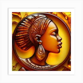 African Woman In Headdress Art Print