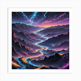 Mystical Mountains Art Print