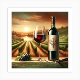 Wine And Grapes Art Print