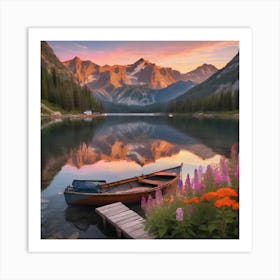 Sunset By The Lake 1 Art Print