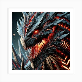 Super Kaiju Closeup Portrait Art Print