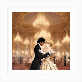 Princess Diana dancing with Michael Jackson Art Print