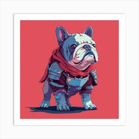 French Bulldog In Armor Art Print