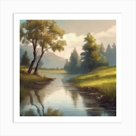 Relaxing River Art Print