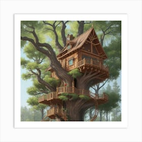 A stunning tree house that is distinctive in its architecture 8 Art Print