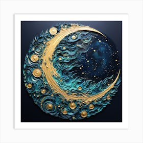 Moon And Stars Art Print