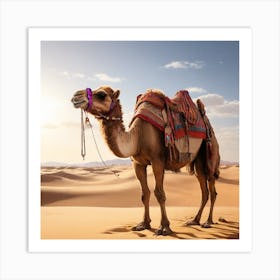 Camel In The Desert Art Print