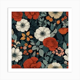 Floral Wallpaper 9 Art Print