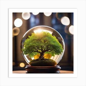 Tree In A Glass Ball 8 Art Print