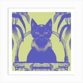 Cat Meow Pastel Chartreuse Art Print