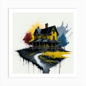 Colored House Ink Painting (41) Art Print