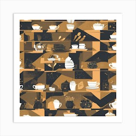 Coffee Shop Pattern Art Print