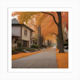 Autumn Street 1 Art Print