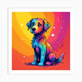 Colorful Dog art print Art Print