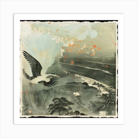 舞う光の鳥 Bird Dancing In The Light Art Print